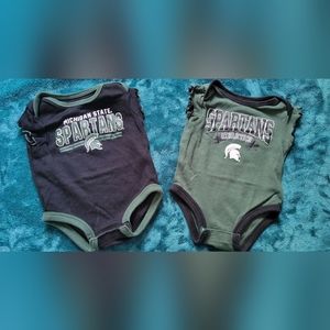 Two Michigan State Spartans Onesies